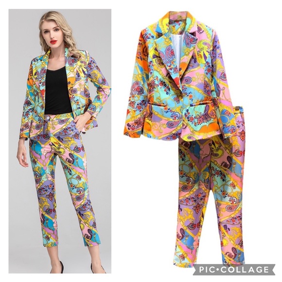 Pants & Jumpsuits Multi Color Pants Suit Poshmark